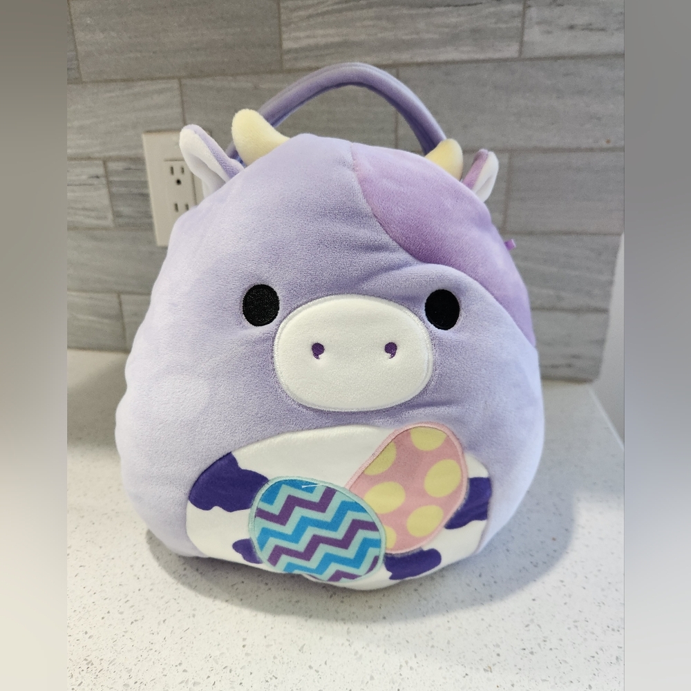 11 Inch Squishmallows Bubba the Cow Plush Easter Basket